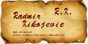 Radmir Kikojević vizit kartica